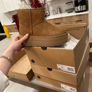 Authentic UGG Classic Mini Platform Chestnut W6 - NEW with BOX